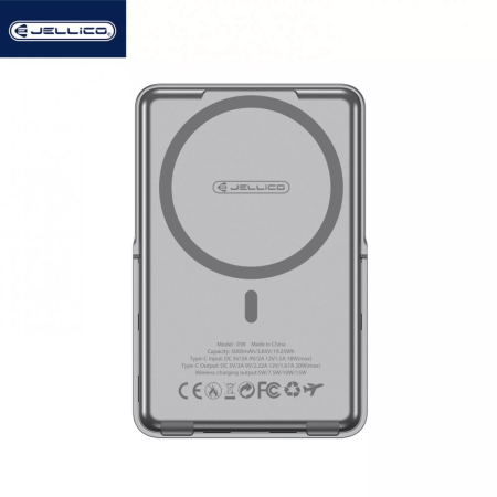 JELLICO Power Bank (Batterie Externe) Magsafe Ultraslim 5000mAh 15W JELLICO P39 gris