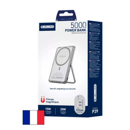 1090198783624 JELLICO Power Bank (Batterie Externe) Magsafe Ultraslim 5000mAh 15W JELLICO P39 gris