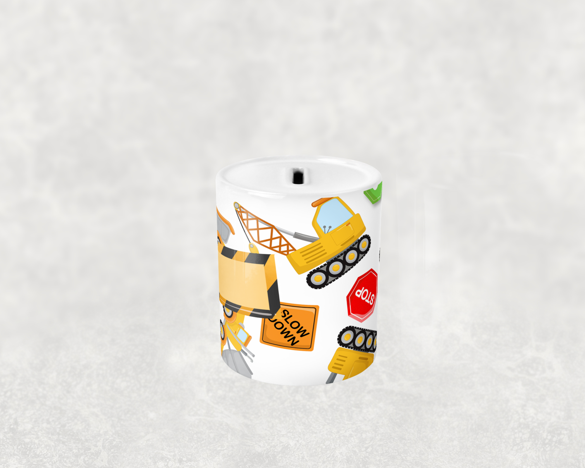 Design sans titre (20) Tirelire en céramique – Thème Travaux (Personnalisable)