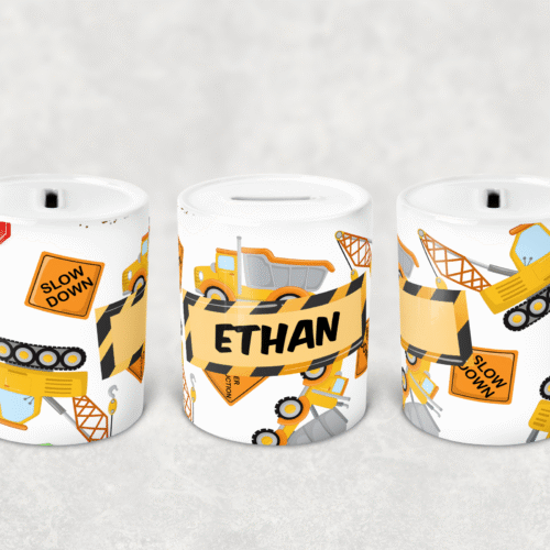 Tirelire en céramique – Thème Travaux (Personnalisable)